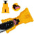 Chainsaw chain sharpener showing yellow plastic body