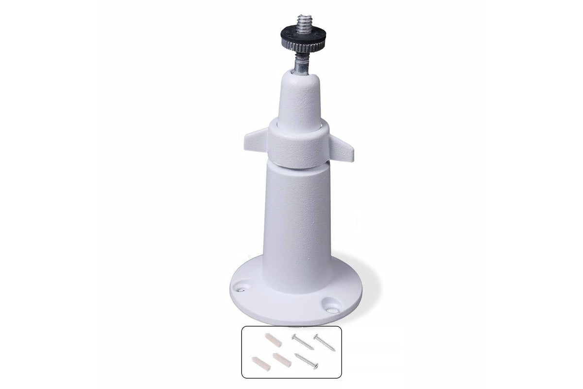 Side view of adjustable metal mount for Arlo Pro camera in silver finish