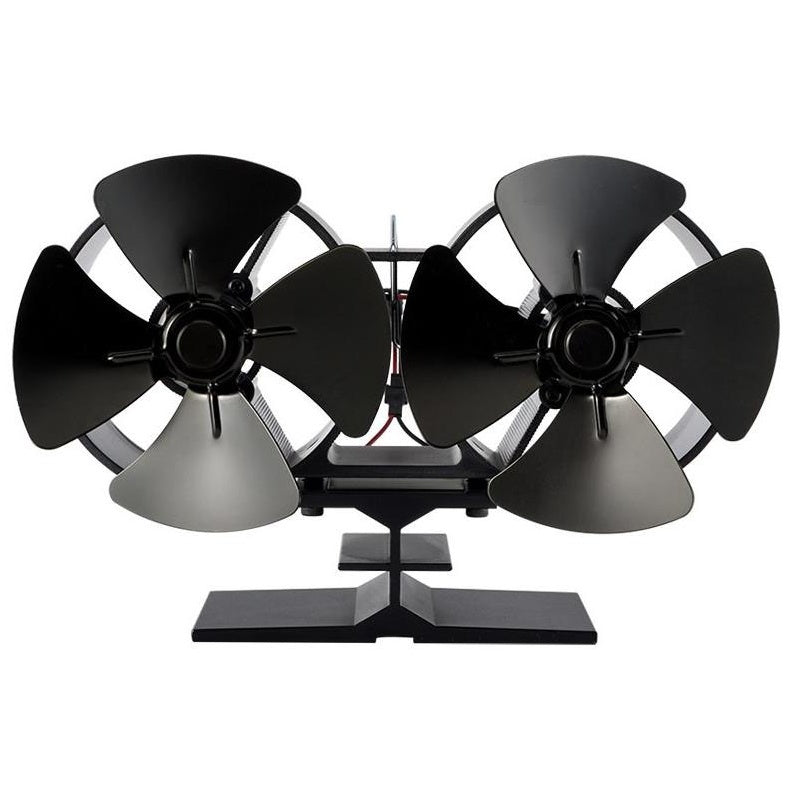Stove fan fireplace fan showing black anodized aluminium finish