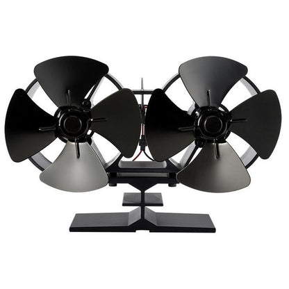 Stove fan fireplace fan showing black anodized aluminium finish