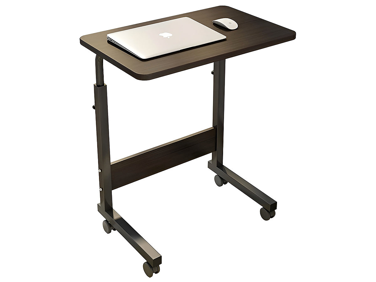 Side view of laptop table desk showing C-shaped design