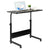 Adjustable laptop table desk stand in black with wheels side view