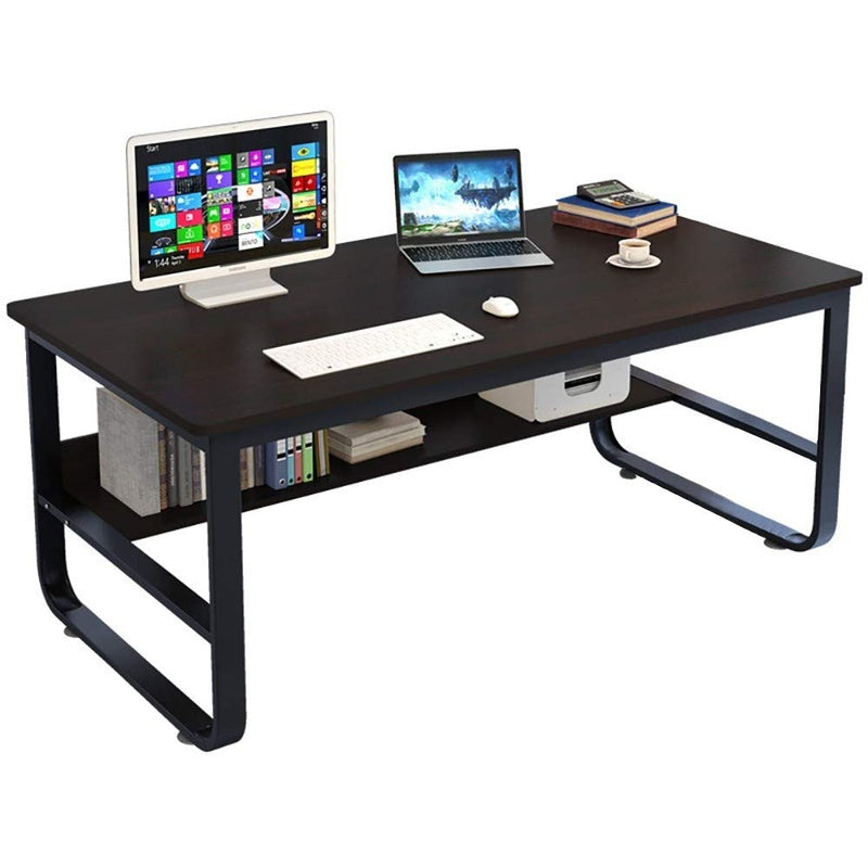 Computer desk table 140cm black top front view