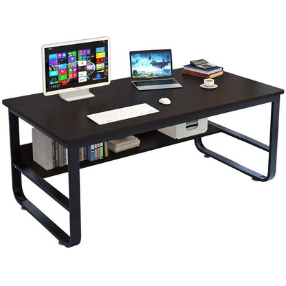 Computer desk table 140cm black top front view
