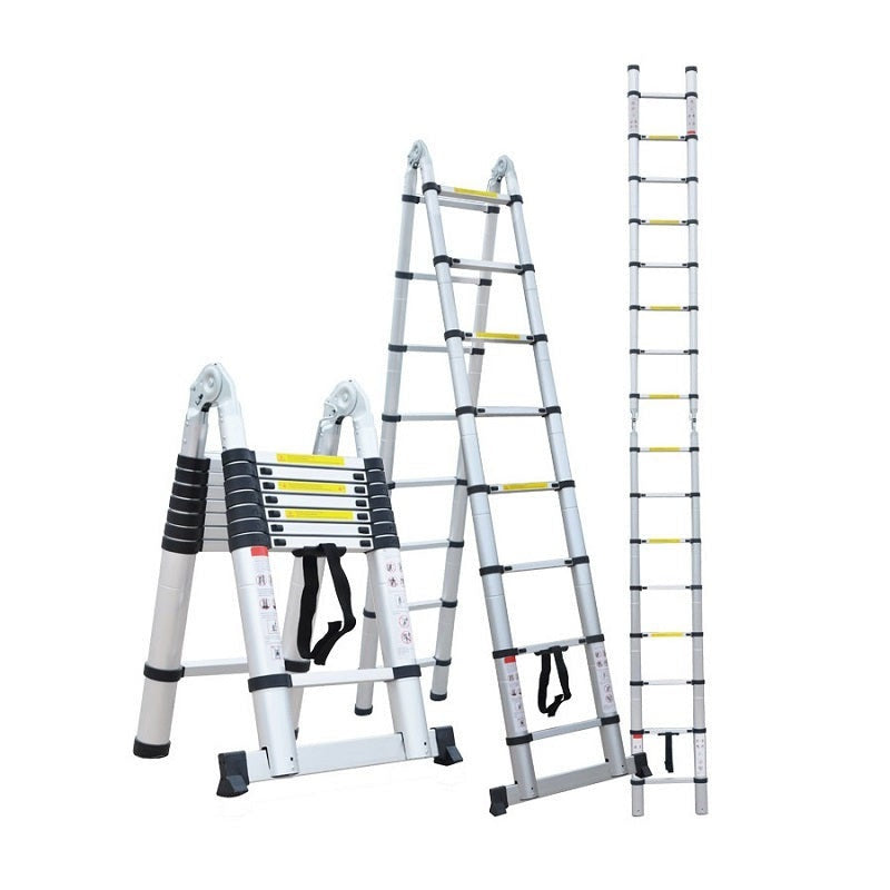 5m multipurpose telescopic ladder folded compact aluminium frame