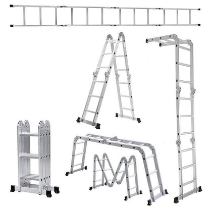 Extension ladder 36M aluminium side view showing foldable design