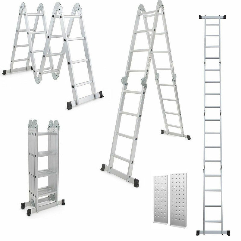 Extension ladder 47m aluminium fully extended showing length