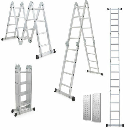 Extension ladder 47m aluminium fully extended showing length