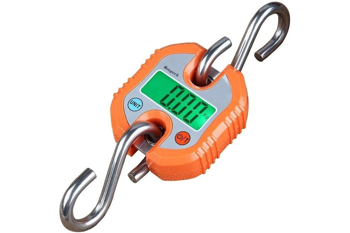 Portable hanging scales 150kg with stainless steel hook and loop