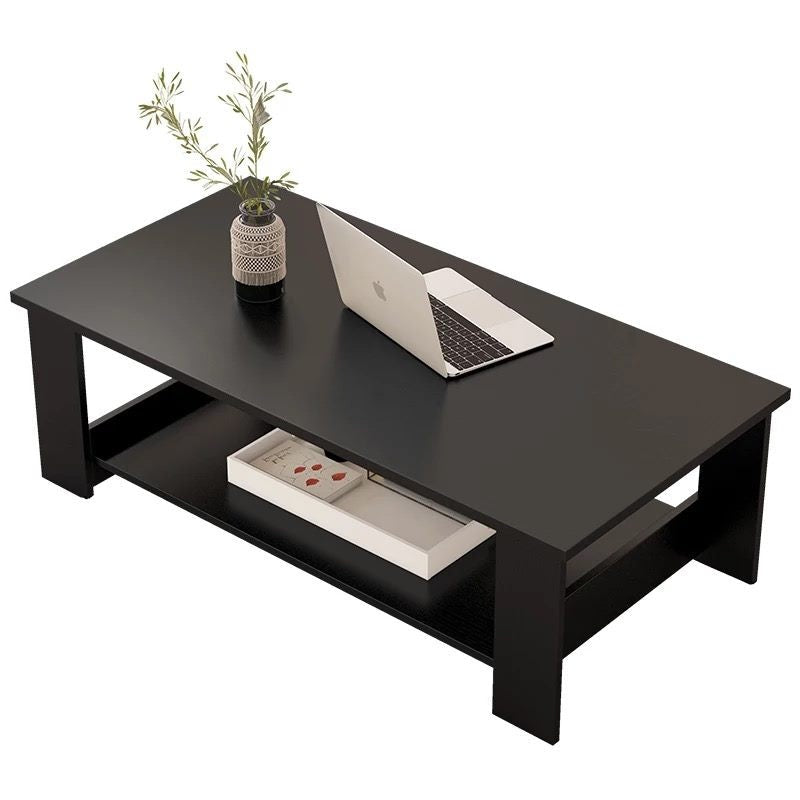 Coffee table black finish viewed from front angle