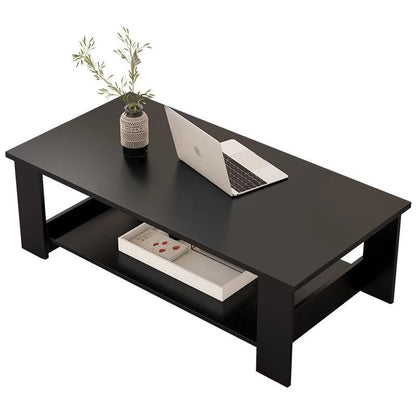 Coffee table black finish viewed from front angle