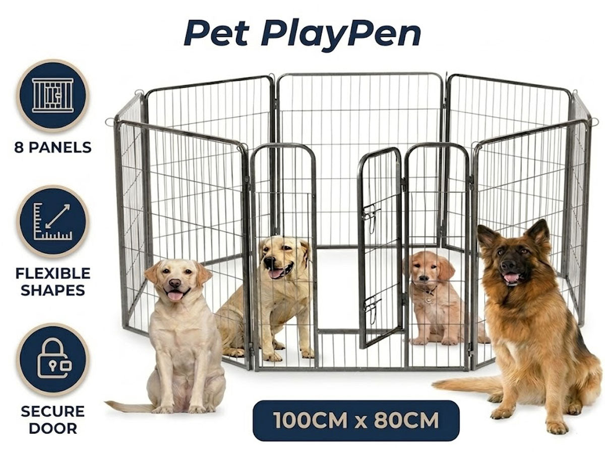 8 Panel Pet Playpen 100cm