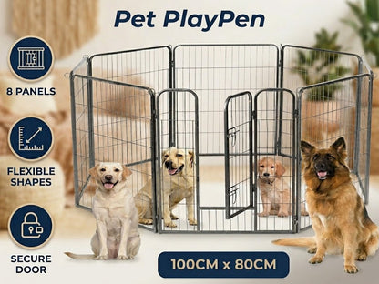 8 Panel Pet Playpen 100cm