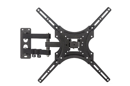 Close up of black steel swivel arm on TV wall bracket