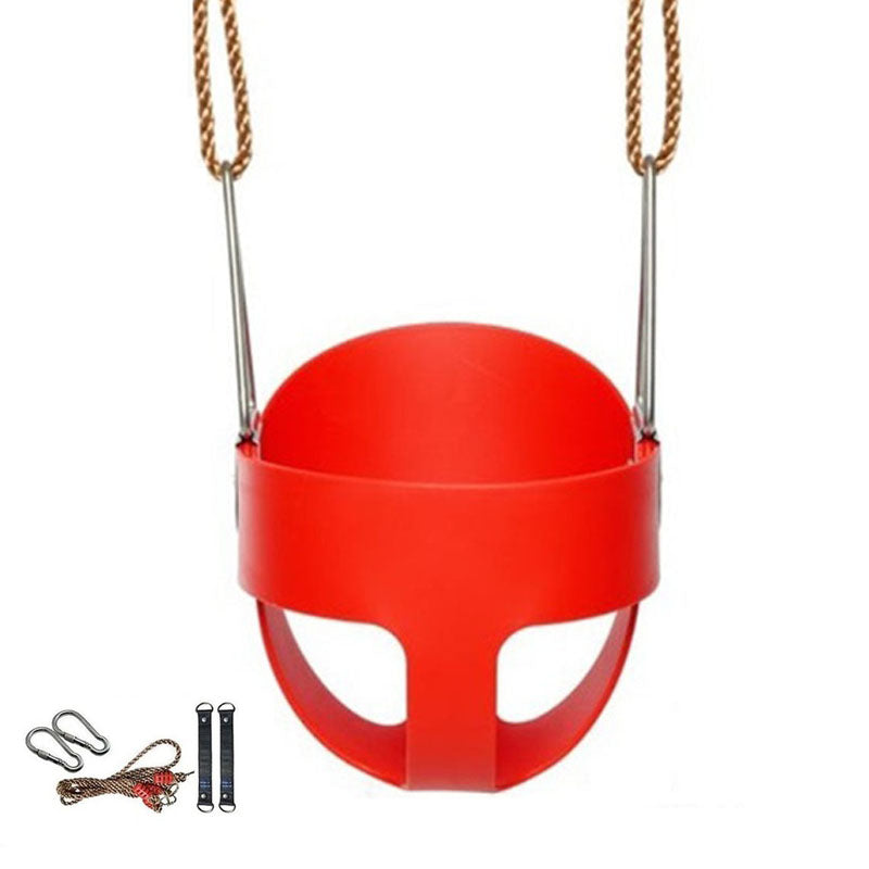 Red toddler swing seat made from flexible EVA material