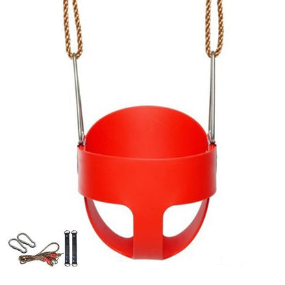 Red toddler swing seat made from flexible EVA material