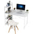 Computer desk table white colour with metal frame side view