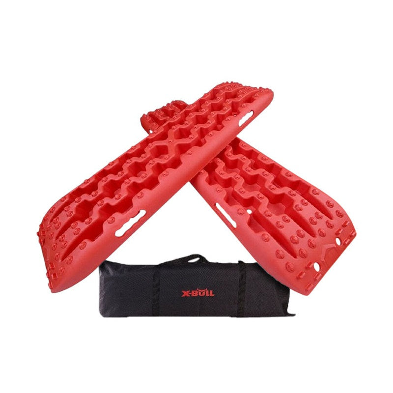 Red recovery tracks for 4WD showing full length