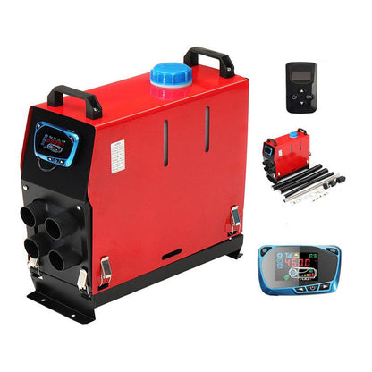 Diesel air heater side view showing compact all-in-one design