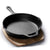 Cast iron frying pan skillet 30cm black top view