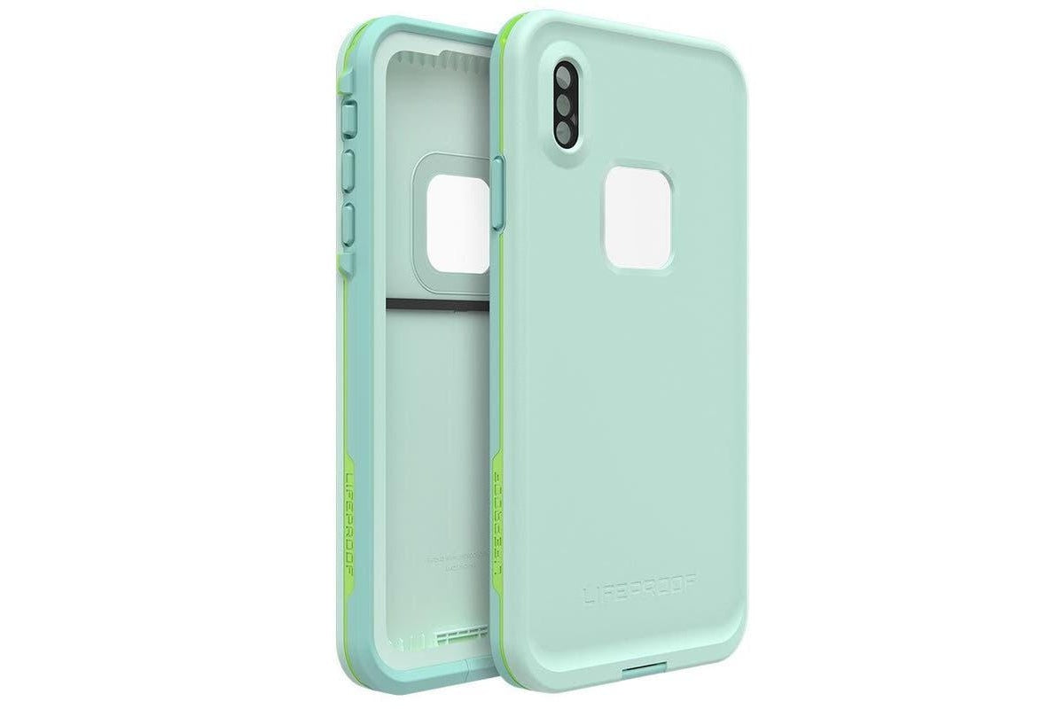 Side angle of LifeProof Fre case for iPhone Xs Max highlighting port covers