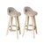 Bar stools cream colour with chromed steel frame side view