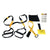 Suspension training kit yellow straps hanging from door frame