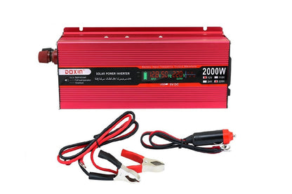 Close up of power inverter 2000W 12V LCD display screen