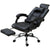 Office chair leather material with padded headrest from side view