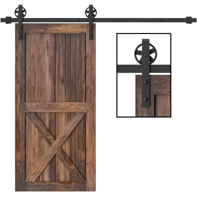 Barn door hardware 25m rail with black powder coat finish