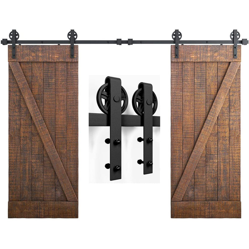 Barn door hardware 4M single track rail in black powder coat
