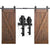 Barn door hardware 4M single track rail in black powder coat
