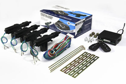 Car central locking system kit showing 4 door lock actuators