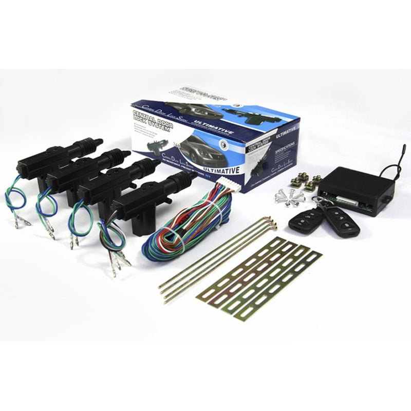 Car central locking system kit showing remote control in black