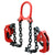 Drum lifter trolley showing chain sling and spring-loaded latch