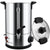 Electric hot water urn 12L showing stainless steel lid and plastic tap