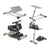 Gaming wheel stand for driving simulator showing leather and steel frame