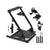 Gaming wheel stand showing steel frame and black finish