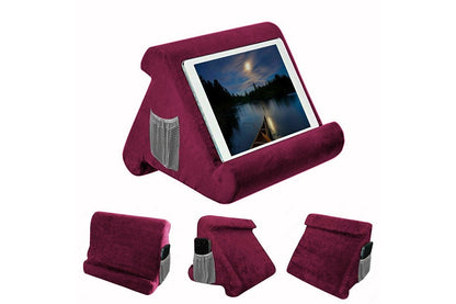 side view of iPad pillow stand highlighting sponge filling comfort