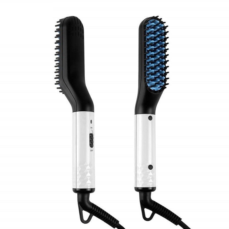 Beard straightener NZ showing ceramic heat plate close up