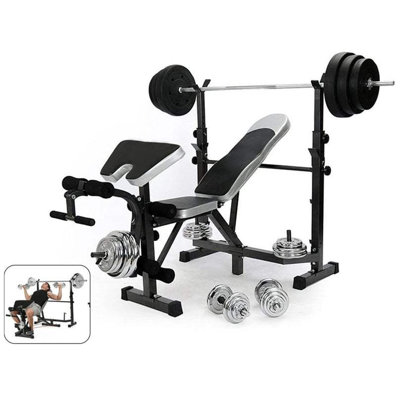 Adjustable weight bench black colour with padded foam seat