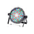 LED stage light disco party light showing front view with black plastic case