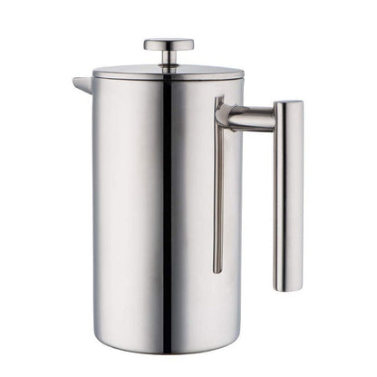 Coffee plunger stainless steel body with glass carafe
