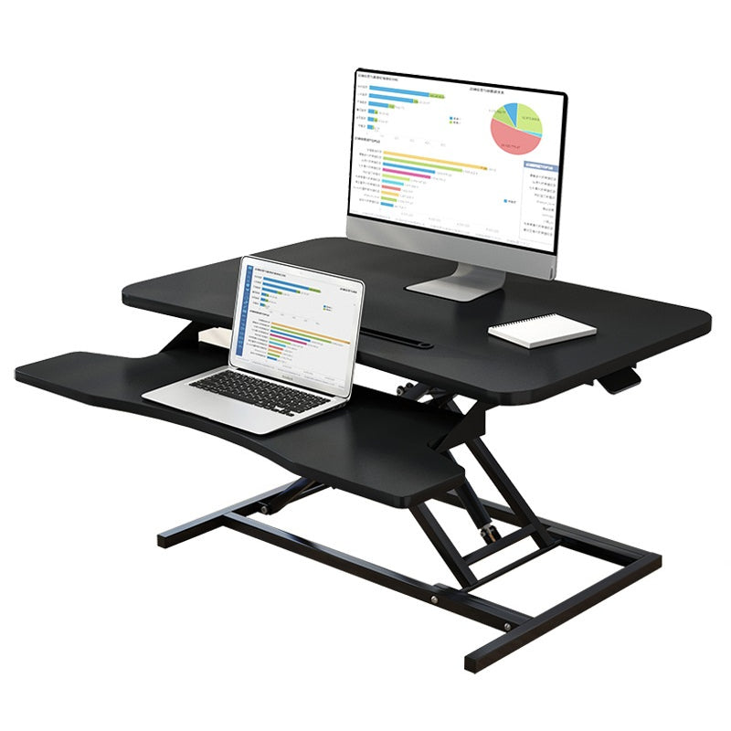 Height adjustable computer desk table with MDF desktop and steel frame