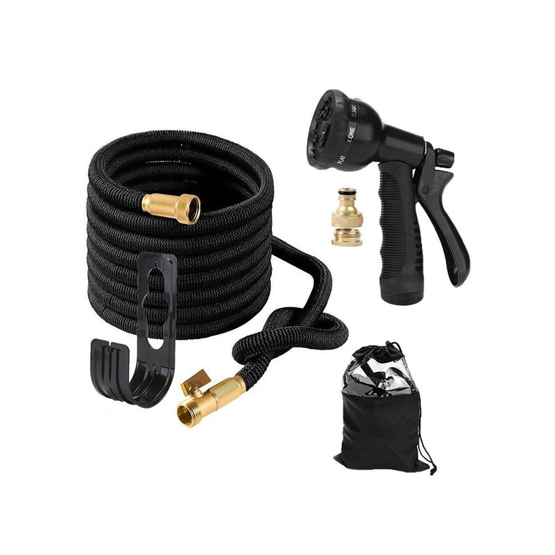 Flexible garden hose 75ft showing full length in green colour