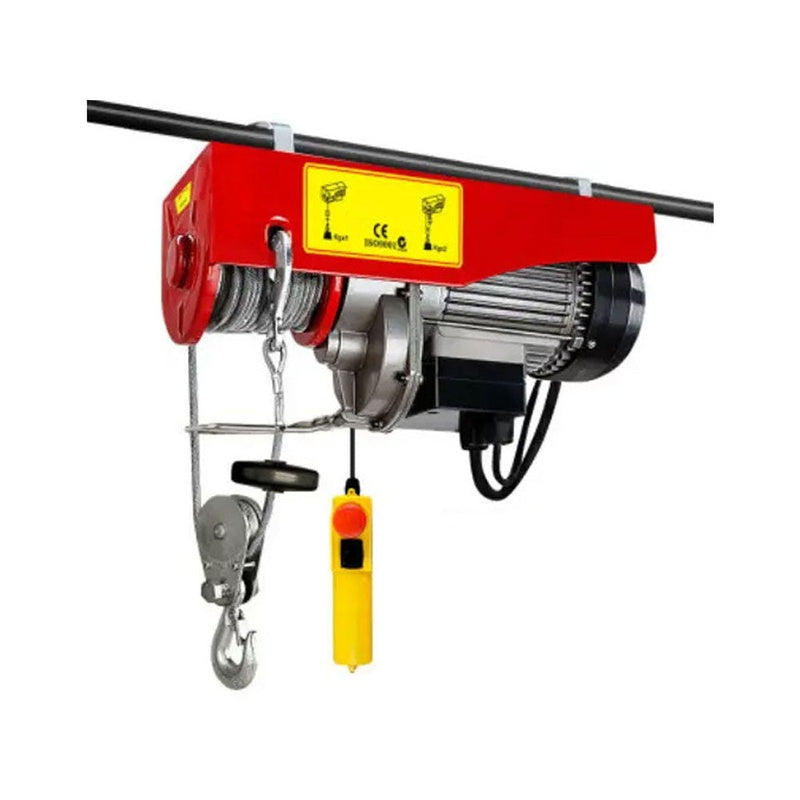 Electric hoist winch 400kg showing cast iron housing side view
