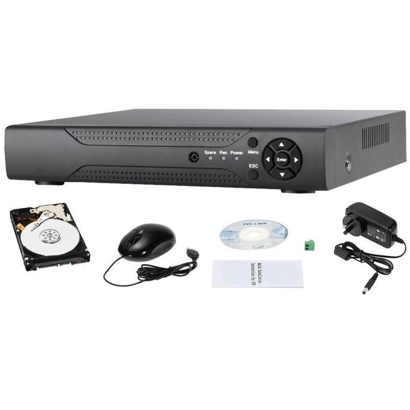 Front view of DVR 8CH Recorder with 1 TB HDD showing ports