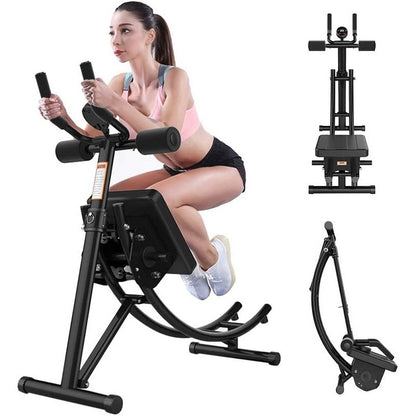 Abs roller abdominal trainer showing steel frame and foam handgrips
