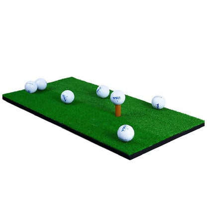 Golf practice mat green 30x60cm with nylon net close up