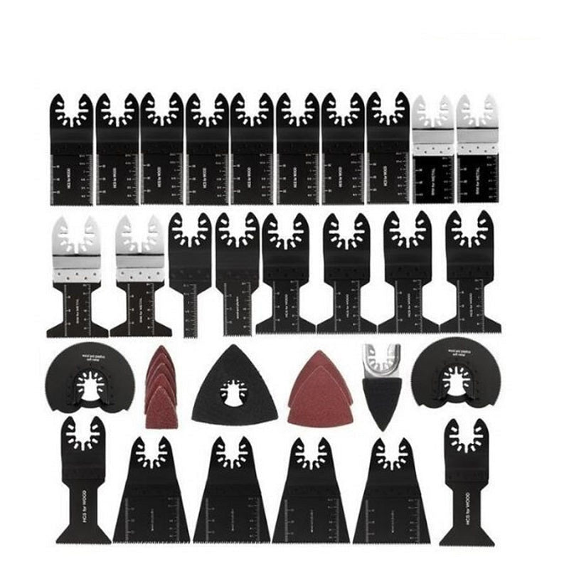 Oscillating saw blades 68PCS set showing various blade sizes